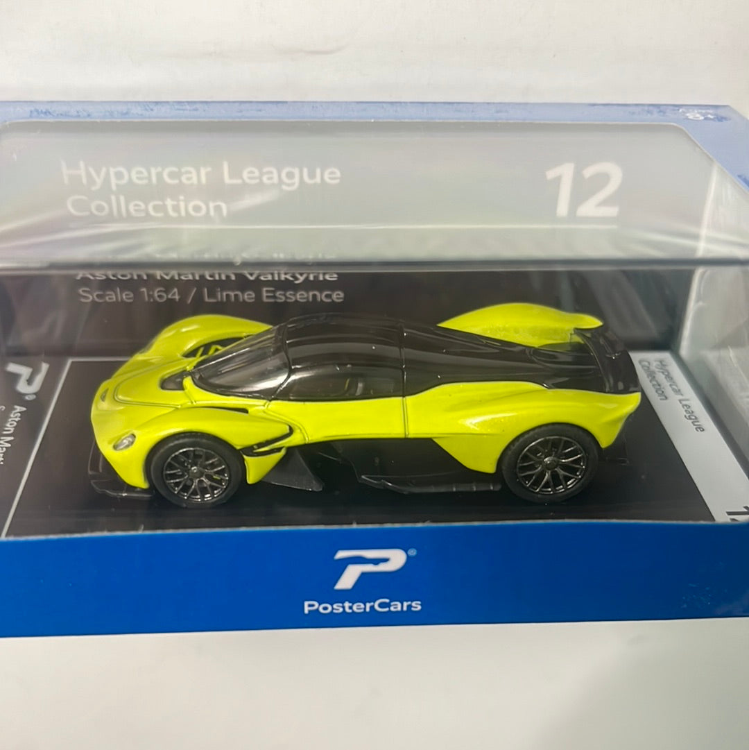 Postercars 1/64 Aston Martin Valkyrie Lime Essence Hypercar League Collection