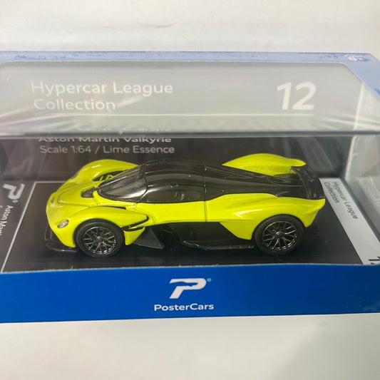 Postercars 1/64 Aston Martin Valkyrie Lime Essence Hypercar League Collection