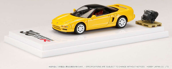 Hobby Japan 1/64 Honda NSX (NA1) Type R 1994 with Engine Display Model / Type R 30th Anniversary Indy Yellow Pearl