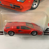 Hot Wheels Car Culture Jay Leno’s Garage Lamborghini Countach LP 5000 QV Red - Damaged Box