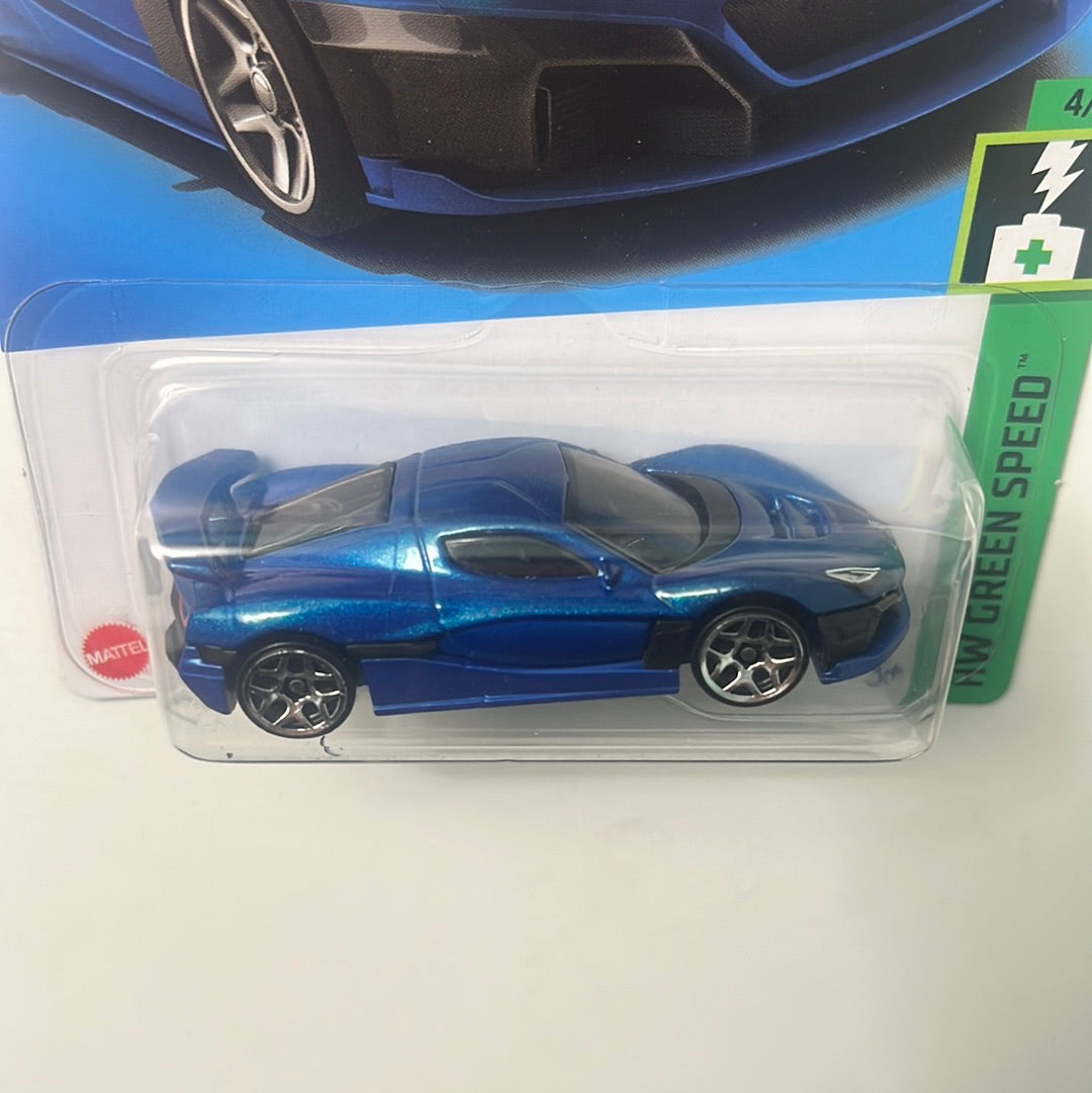 Hot Wheels Rimac Nevera Blue - Japan Card – Flipn Diecast