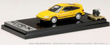 Hobby Japan 1/64 Honda CR-X SiR (EF8) 1989 with Engine Display Model Yellow