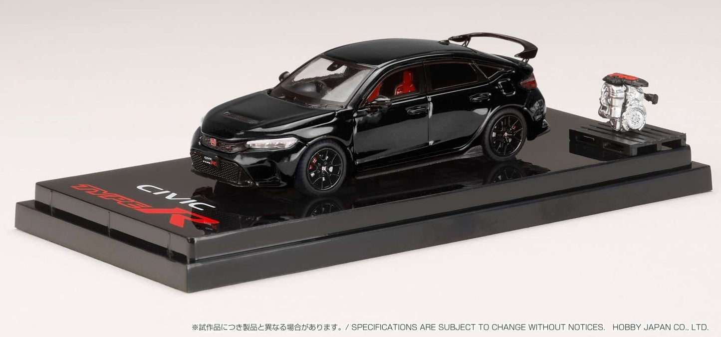 Hobby Japan 1/64 Honda Civic Type R ( FL5) w/ Engine Display Model Crystal Black Pearl