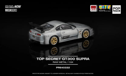 Pop Race 1/64 Hong Kong Toycar Salon Exclusive Top Secret GT300 Toyota Supra Raw Metal