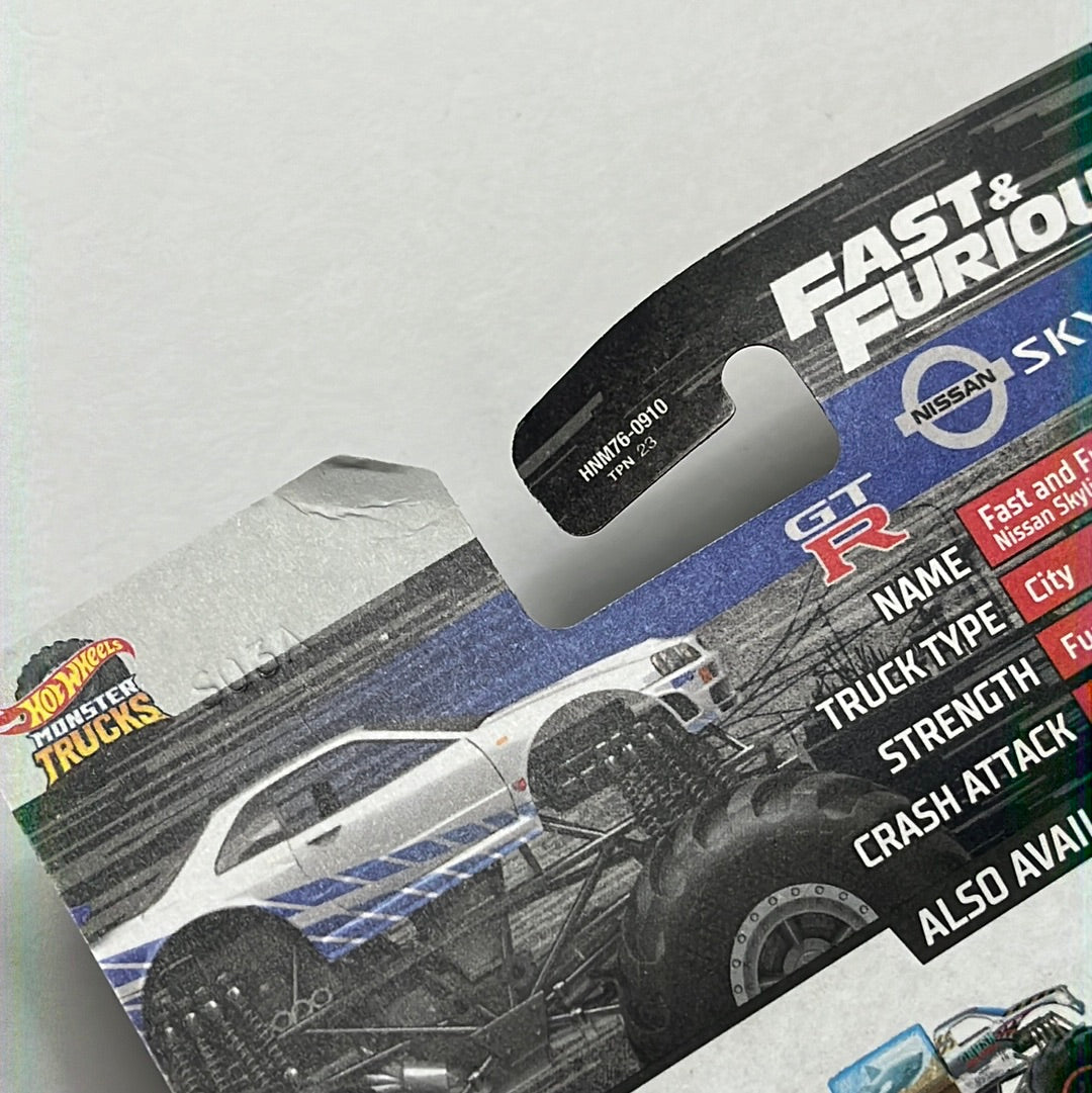 Hot Wheels Monster Trucks Fast and Furious Nissan Skyline GT-R - Damaged Box
