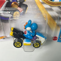 Hot Wheels Mario Kart Light-Blue Yoshi w/ Standard Kart