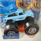 Hot Wheels 1/64 Monster Trucks Treasure Hunt Ms. Bigfoot Blue - Damaged Card