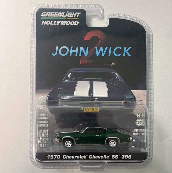 Greenlight Hollywood 1/64 1970 Chevrolet Chevelle SS 396 - John Wick 2 Green