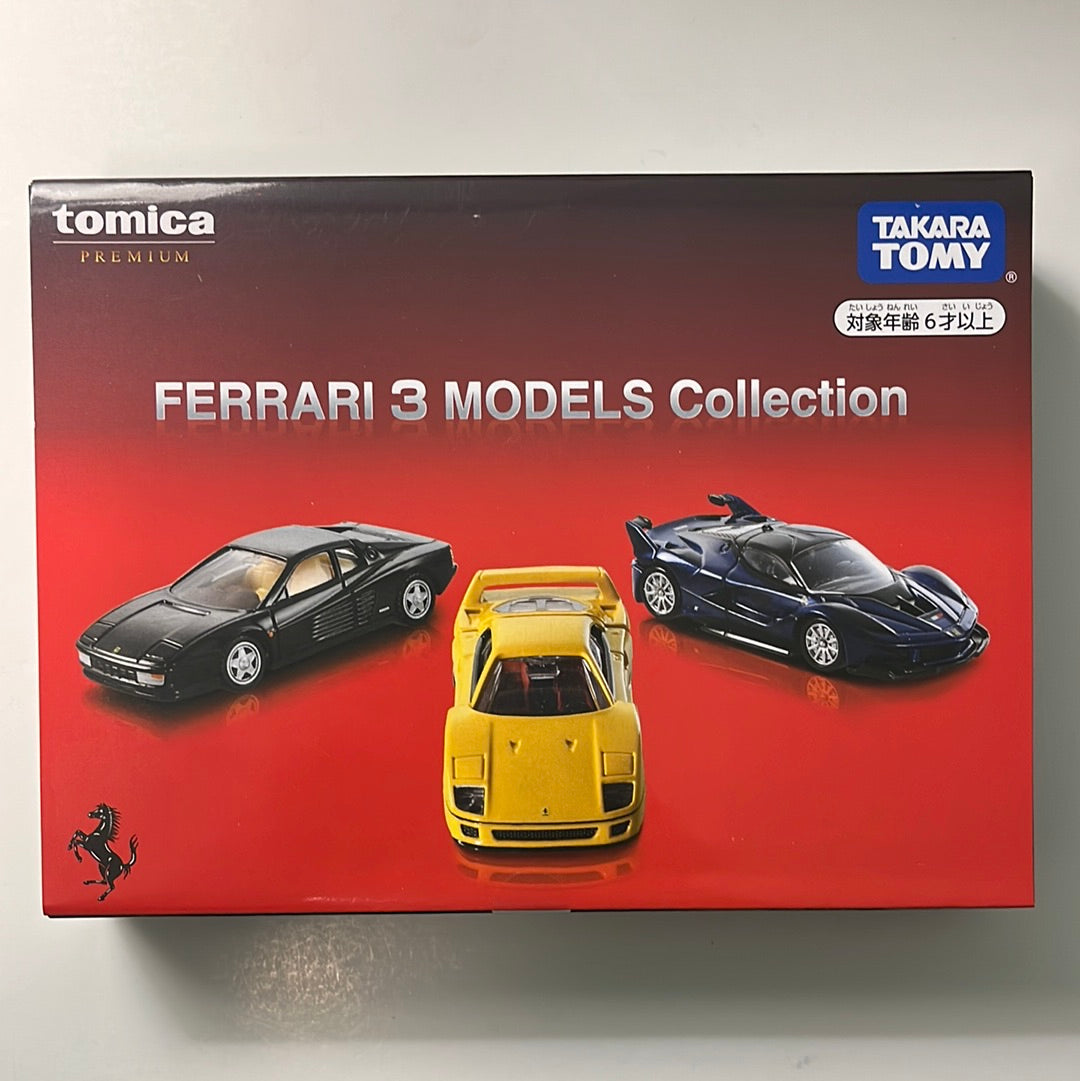 Tomica Premium Ferrari 3 Models Collection (Testarossa, FXX K & F40)
