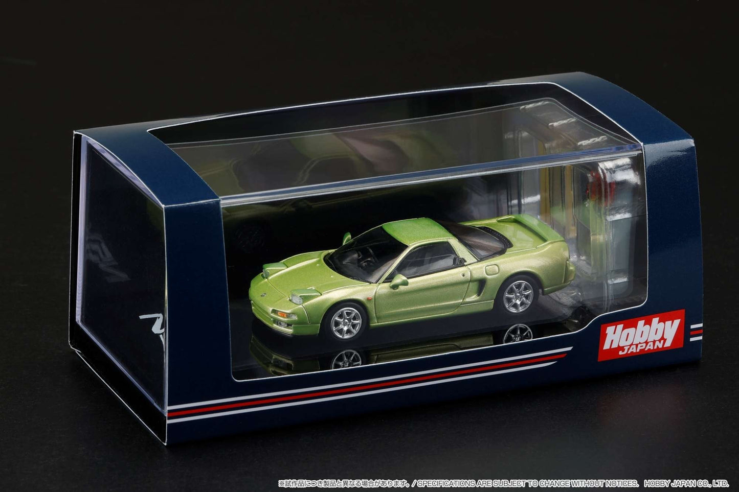 Hobby Japan 1/64 Honda NSX Coupe with Engine Display Model Lime Green Metallic