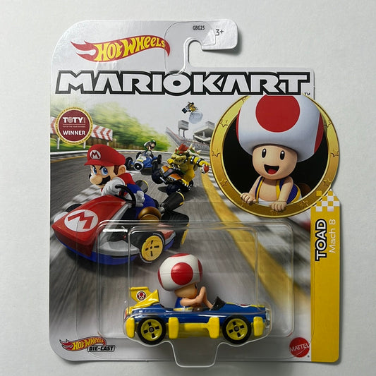 Hot Wheels Mario Kart Toad w/ Mach 8