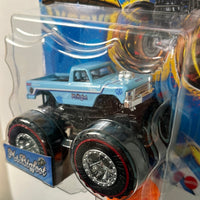 Hot Wheels 1/64 Monster Trucks Treasure Hunt Ms. Bigfoot Blue - Damaged Card