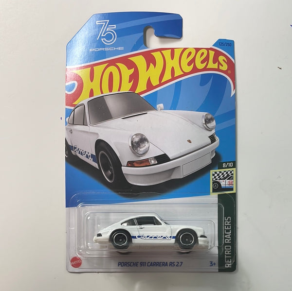 Hot Wheels 1/64 Porsche 911 Carrera RS 2.7 Japanese Card White & Blue