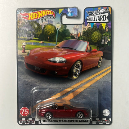 Hot Wheels 1/64 Boulevard Mix Q ‘04 Mazda Mazdaspeed Miata Red - Damaged Box
