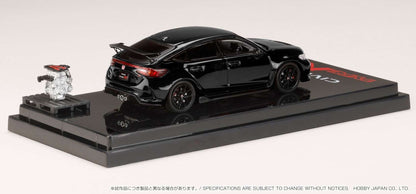 Hobby Japan 1/64 Honda Civic Type R ( FL5) w/ Engine Display Model Crystal Black Pearl