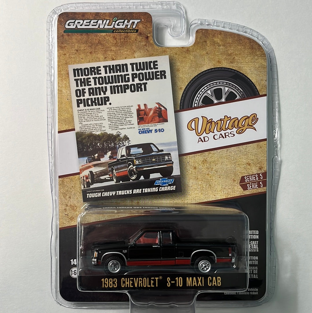 1/64 Greenlight Vintage Ad Cars 1983 Chevrolet S-10 Maxi Cab
