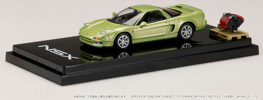 Hobby Japan 1/64 Honda NSX Coupe with Engine Display Model Lime Green Metallic