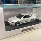 Super Model 1/64 Nissan GTR R32 w/ Openable Hood White