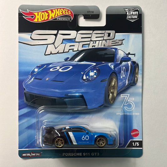 Hot Wheels Car Culture Speed Machines Porsche 911 GT3 Blue