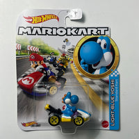 Hot Wheels Mario Kart Light-Blue Yoshi w/ Standard Kart