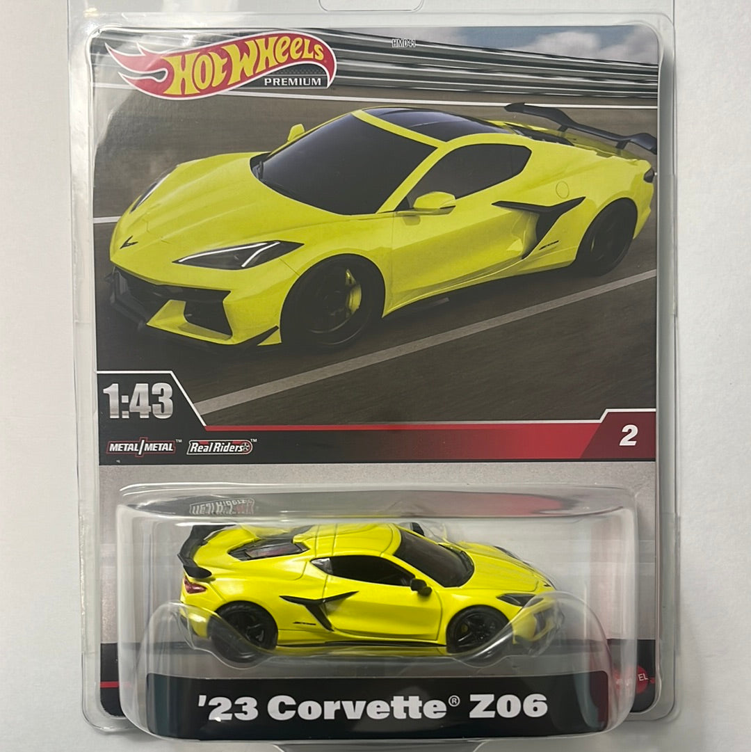 1 43 Hot Wheels 23 Corvette Z06 C8 Yellow Flipn Diecast