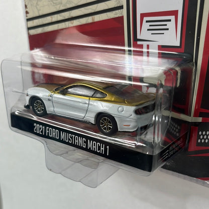 1/64 Greenlight 2021 Ford Mustang Mach 1 (Running on Empty) - Damaged Box