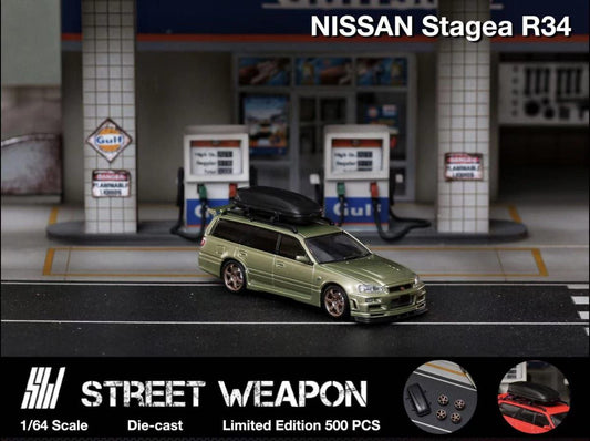 1/64 Street Weapon Nissan Stagea R34 Jade Green