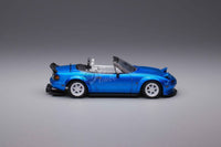 Micro Turbo 1/64 Eunos Roadster NA / Miata Pandem Rocket Bunny Blue w/ Retractable Headlights