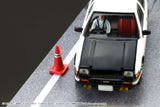 Hobby Japan 1/64 Initial D Toyota Sprinter Trueno GT Apex AE86 / Tomoyuki Tachi vs Takumi Fujiwara w/ Driver Figure