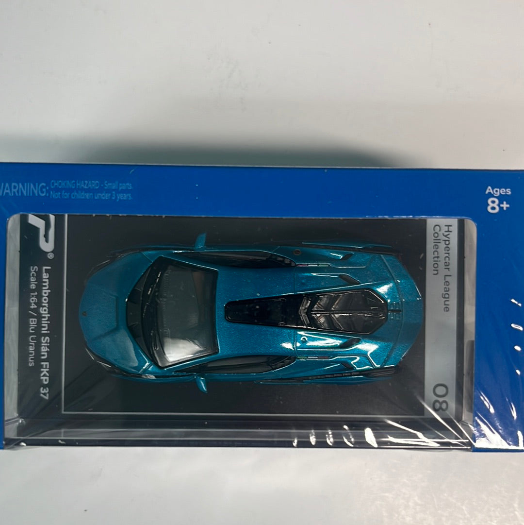 PosterCars 1/64 Lamborghini Sián FKP 37 Blu Uranus Hypercar League Collection