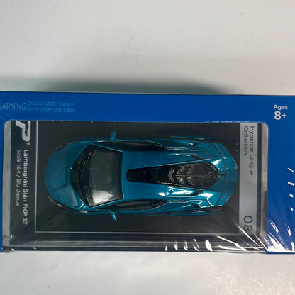 PosterCars 1/64 Lamborghini Sián FKP 37 Blu Uranus Hypercar League Collection