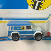 Hot Wheels 1/64 Pop Culture Bilstein Land Rover Defender 110 Hardtop White & Blue