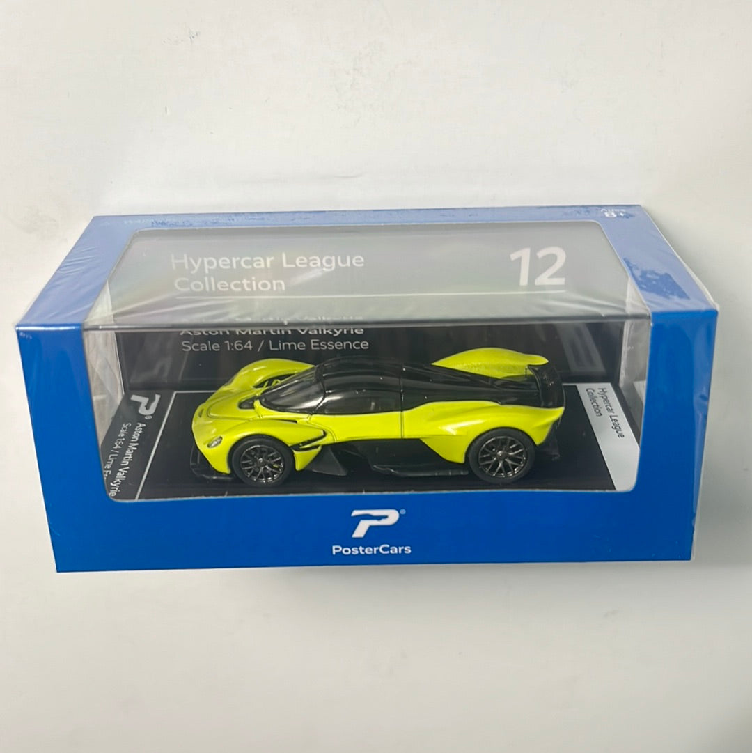 Postercars 1/64 Aston Martin Valkyrie Lime Essence Hypercar League Collection