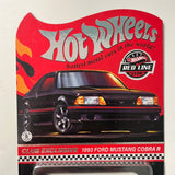 Hot Wheels RLC 1993 Ford Mustang Cobra R  2023 Club Car w/ Button & Patch