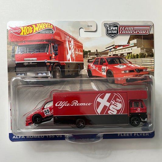 Hot Wheels 1/64 Car Culture Team Transport Alfa Romeo 155 V6 Ti w/ Fleet Flyer
