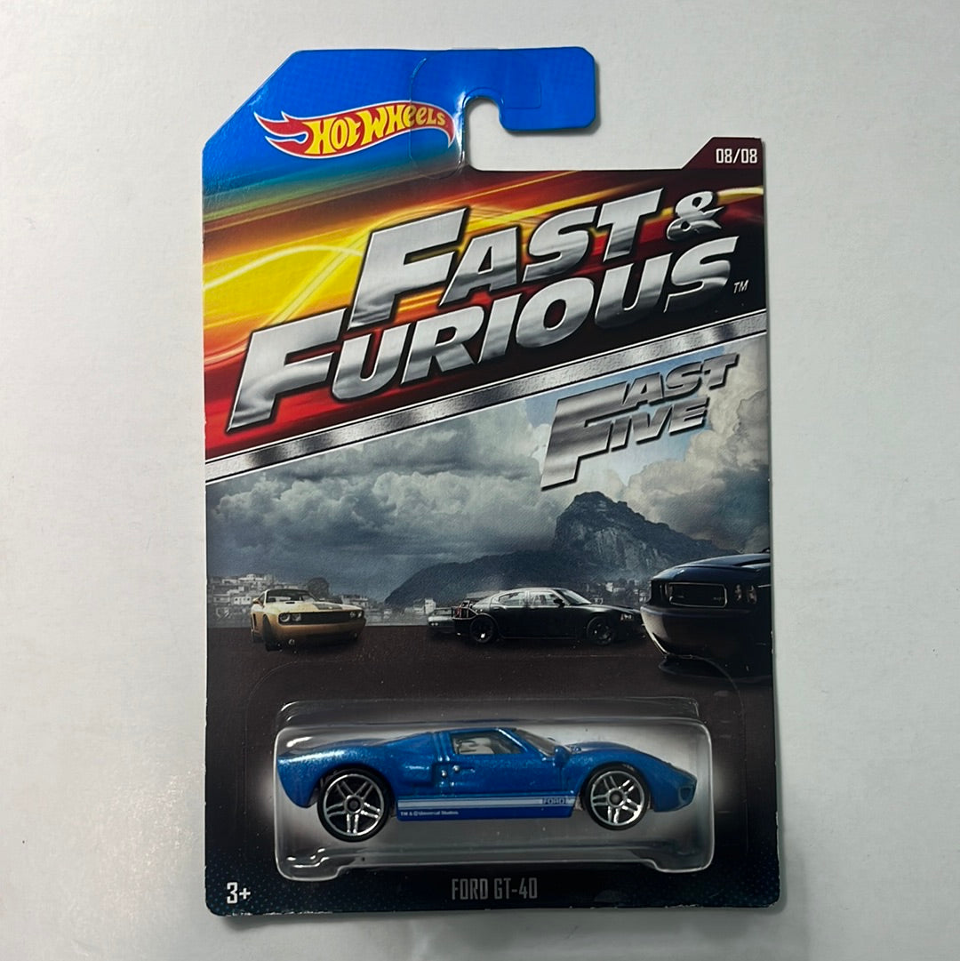 Hot Wheels 1/64 Ford GT-40 Blue Fast Five