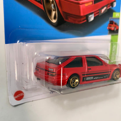 Hot Wheels 1/64 Toyota AE86 Sprinter Trueno Red - Damaged Card