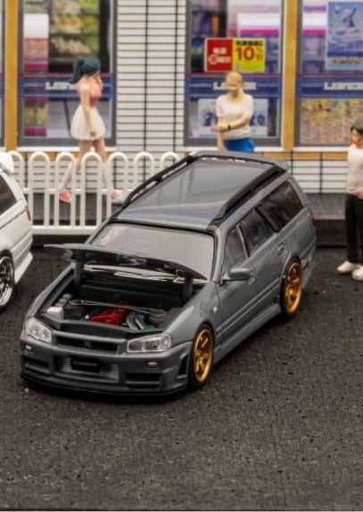 1/64 Zoom Nissan Stagea R34 Grey