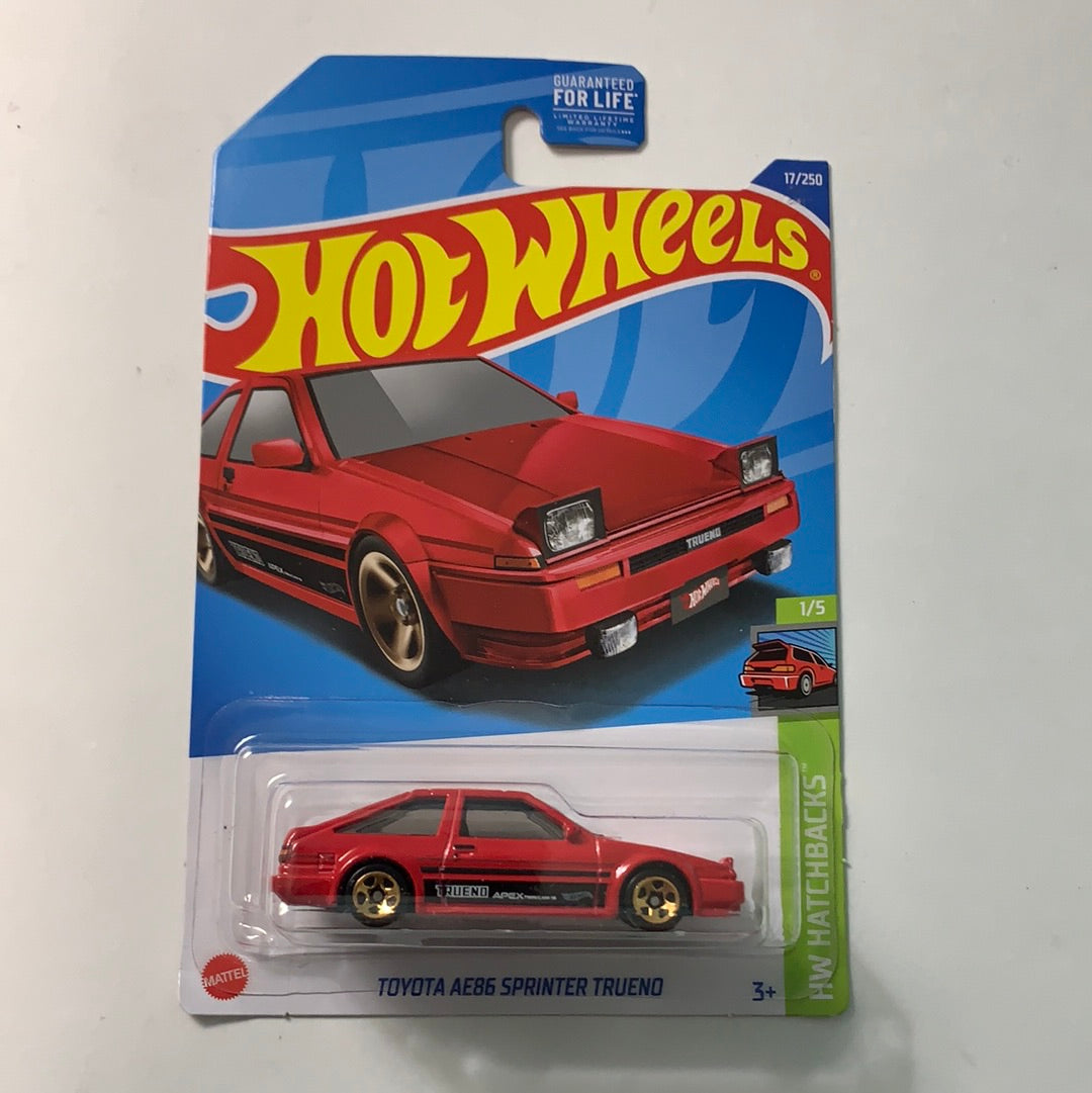 Hot Wheels 1/64 Toyota AE86 Sprinter Trueno Red - Damaged Card