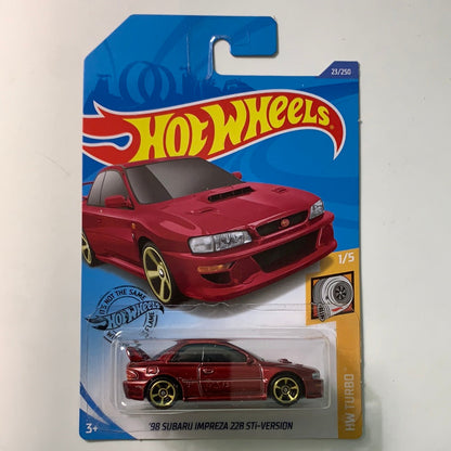 Hot Wheels 1/64 ‘98 Subaru Impreza 22B Sti Version Red - Damaged Box