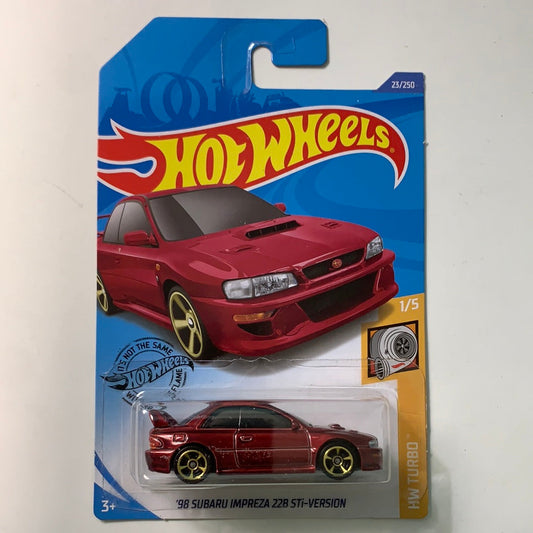 Hot Wheels 1/64 ‘98 Subaru Impreza 22B Sti Version Red - Damaged Box
