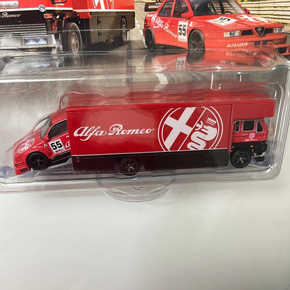 Hot Wheels 1/64 Car Culture Team Transport Alfa Romeo 155 V6 Ti w/ Fleet Flyer