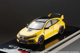 Hobby Japan 1/64 Honda Civic Type R Limited Edition (FK8) 2020 with Engine Display Model Sunlight Yellow II