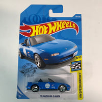 Hot Wheels 1/64 ‘91 Mazda MX-5 Miata Blue - Damaged Card