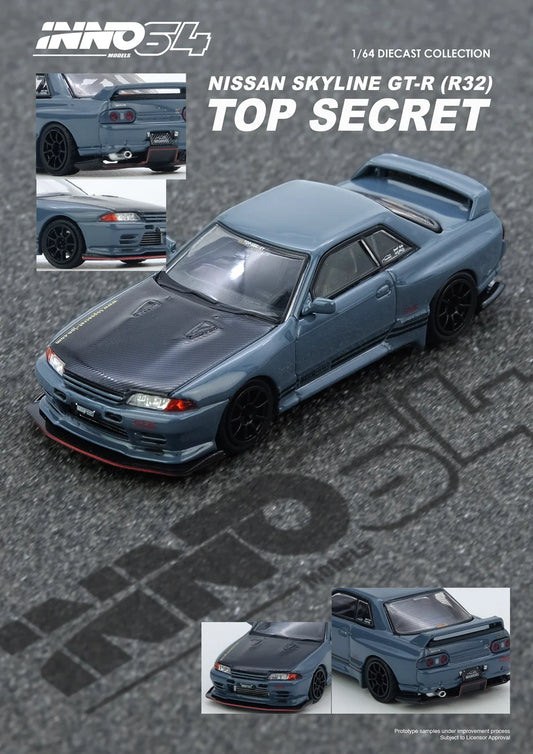 Inno64 1/64 Top Secret Nissan (R32) GT-R Steatlh Grey - Damaged Box