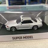 Super Model 1/64 Nissan GTR R32 w/ Openable Hood White