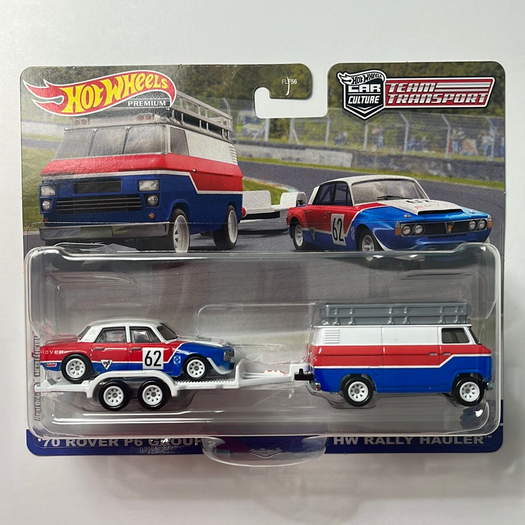 Hot Wheels Car Culture Team Transport ‘70 Rover P6 Group 2 w/ HW Rally Hauler