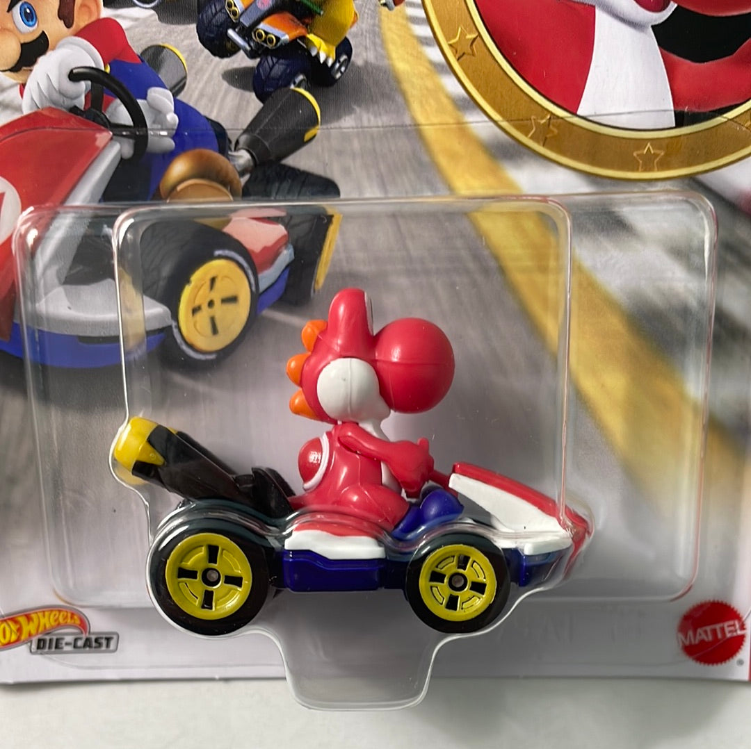 Hot Wheels 164 Mario Kart Red Yoshi W Standard Kart Flipn Diecast 8599