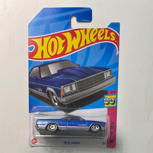 Hot Wheels 1/64 ‘80 El Camino Blue - Damaged Card