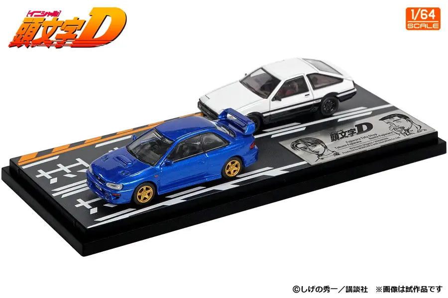 Modeler's 1/64 Initial D Set Vol.22 Takumi Fujiwara Toyota Trueno (AE86) & Bunta Fujiwara Subaru Impreza (GC8) - MD64222